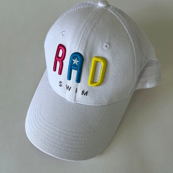 NEW Rad Swim XS Rash Guard, Tankini Top, Baseball Cap + Bag Retro Rainbow Stripe - Picture 4 of 15